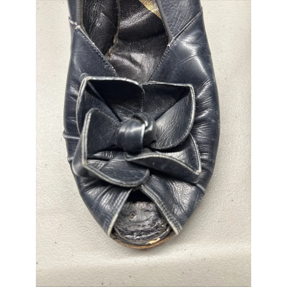 VTG PALIZZIO New York Women's Open Toe High Heels 1940s Size 7.5N Costume Prop